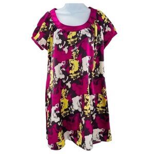 BCBGMAXAZRIA Floral Short Sleeve Shift Dress